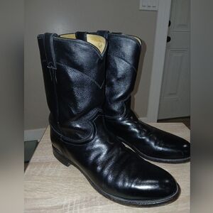 Justin Men's Black Leather Western Boots